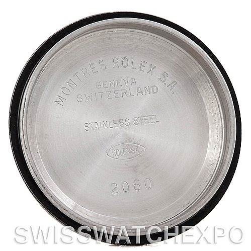 This image shows the inside case back of a Rolex Datejust 79173 Women's Stainless Steel Blue Dial 79173 Women's Stainless Steel Blue Dial watch, with engravings indicating the brand and model details.