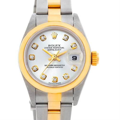 Photo of Rolex Datejust Ladies Steel 18k Yellow Gold Diamond Watch 79163