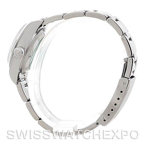 The image shows a side profile view of the Rolex Datejust 79160 Women's Stainless Steel White Dial 79160 Women's Stainless Steel White Dial watch, highlighting the bracelet and the side of the case.