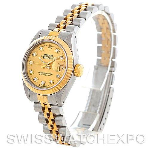 Rolex Datejus Ladies Steel 18k Yellow Gold Diamond 69173 Watch SwissWatchExpo