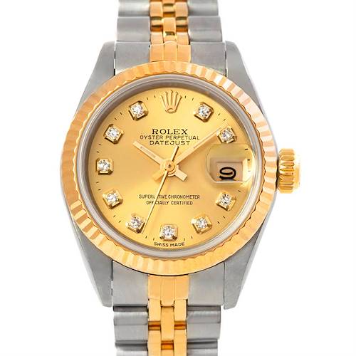 Photo of Rolex Datejus Ladies Steel 18k Yellow Gold Diamond 69173 Watch