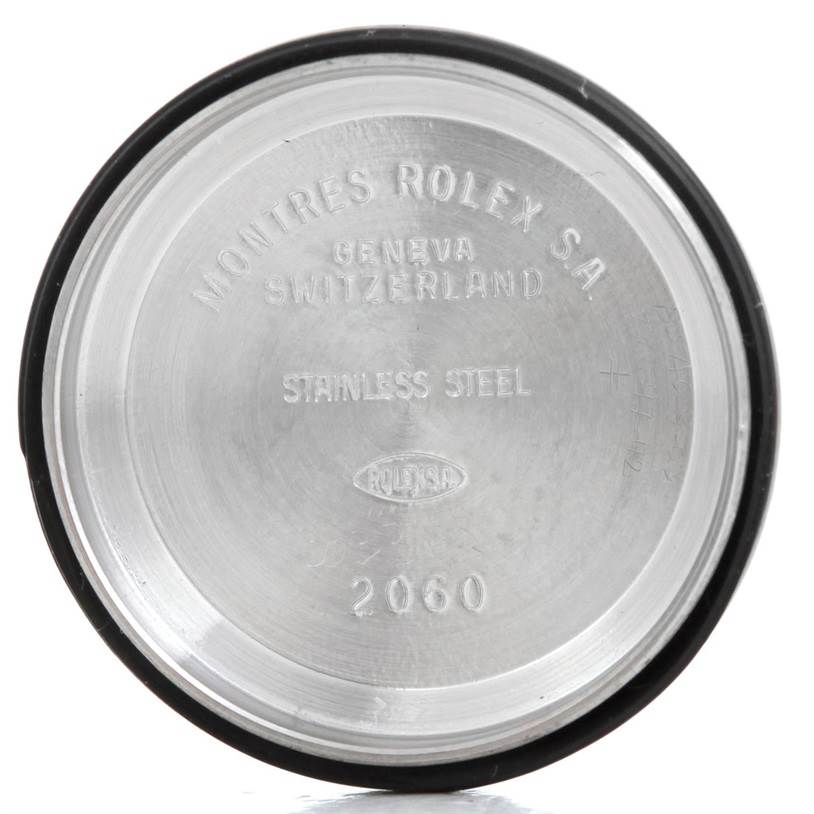 This image shows the inner side of the stainless steel case back of a Rolex Datejust 69173 Women's Stainless Steel White Dial 69173 Women's Stainless Steel White Dial watch.