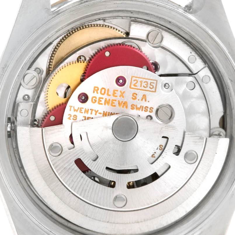 This image shows the internal movement mechanism of a Rolex Datejust 69173 Women's Stainless Steel White Dial 69173 Women's Stainless Steel White Dial watch, viewed from the back.
