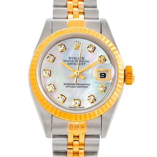 Photo of Rolex Datejust Ladies Steel 18k Yellow Gold Diamond Watch 79173