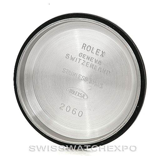 This image shows the back case of a Rolex Datejust 79174 Women's Stainless Steel Silver Dial 79174 Women's Stainless Steel Silver Dial watch, featuring engraved details like "Rolex", "Geneva Switzerland", and "Stainless Steel."
