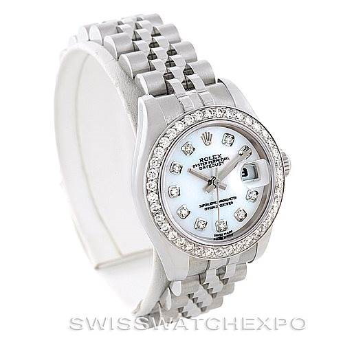 Rolex Datejust Ladies Steel White Gold Diamond Watch 179174 Unworn SwissWatchExpo