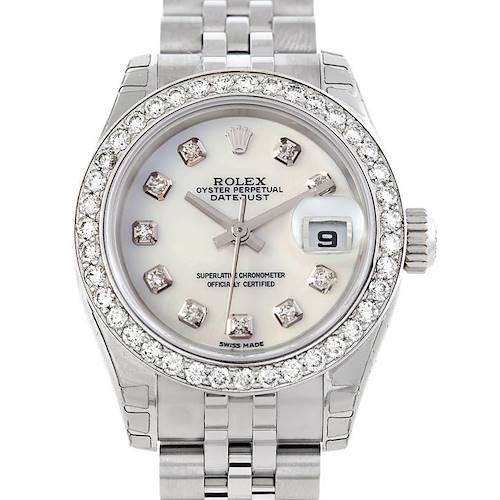 Photo of Rolex Datejust Ladies Steel White Gold Diamond Watch 179174 Unworn
