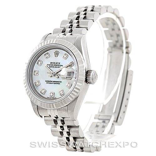 Rolex Datejust Ladies Steel 18k White Gold Diamond Watch 79174 SwissWatchExpo