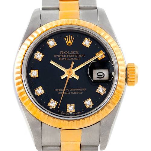 Photo of Rolex Datejust Ladies Steel 18k Yellow Gold Diamond 69173 Watch