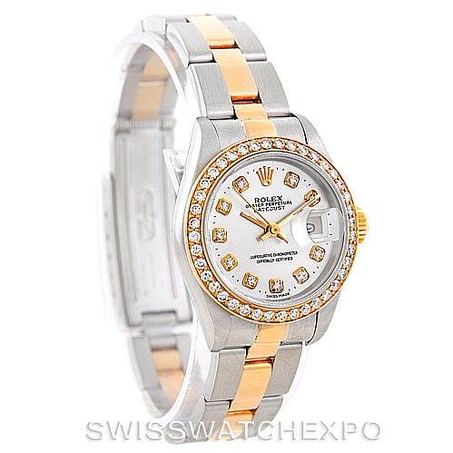 Rolex Datejust Ladies Steel 18k Yellow Gold Diamond Watch 69163 SwissWatchExpo
