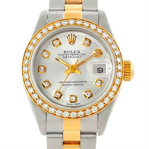 Photo of Rolex Datejust Ladies Steel 18k Yellow Gold Diamond Watch 69163