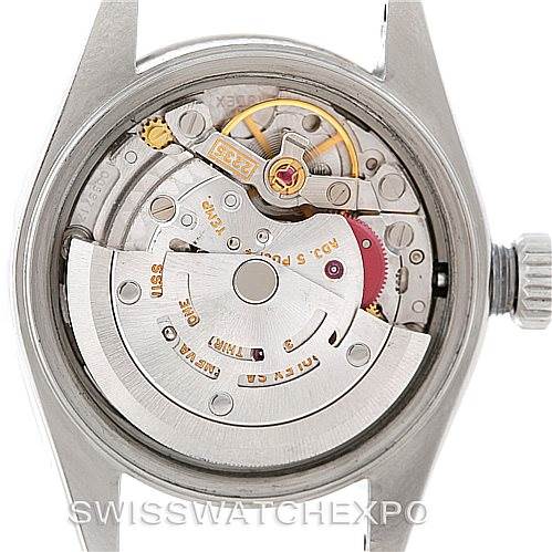 This image shows the back of a Rolex Datejust 79174 Women's Stainless Steel Silver Dial 79174 Women's Stainless Steel Silver Dial, revealing the automatic movement and inner mechanisms of the watch.