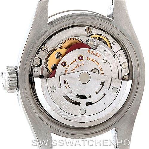 This image shows the back view of a Rolex Datejust 179174 Women's Stainless Steel Mother of Pearl Dial 179174 Women's Stainless Steel Mother of Pearl Dial watch, revealing its internal mechanical movement.