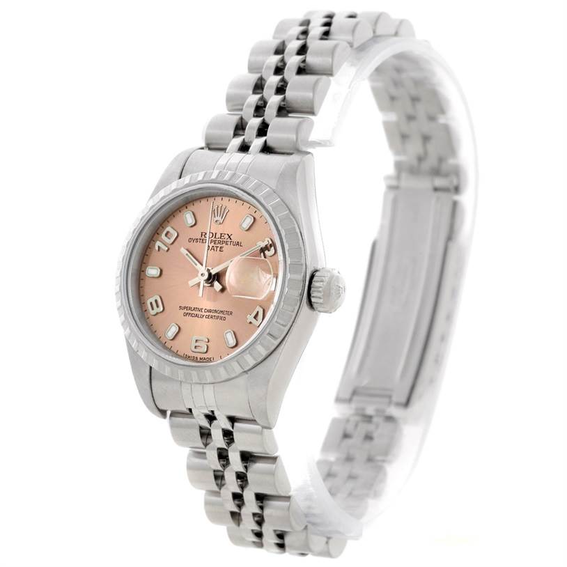 The image shows a Rolex Datejust 79160 Women's Stainless Steel Silver Dial 79160 Women's Stainless Steel Silver Dial watch at a slight angle, highlighting the face, bezel, crown, and Jubilee bracelet.