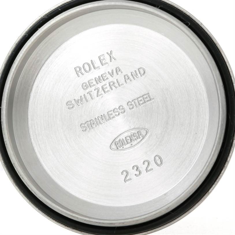 The image shows the inside case back of a Rolex Datejust 179163 Women's Steel and Gold (two tone) White Dial 179163 Women's Steel and Gold (two tone) White Dial watch, displaying its engraving and model information.