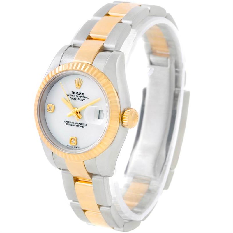 Rolex Datejust Steel 18K Yellow Gold Onyx Diamond Dial Watch 179173 SwissWatchExpo