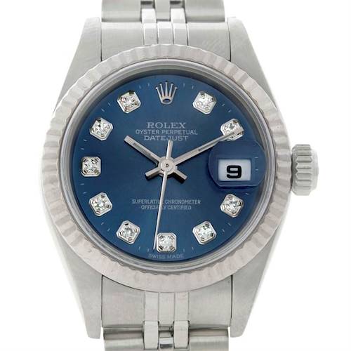 Photo of Rolex Datejust Ladies Steel 18k White Gold Diamond Watch 79174