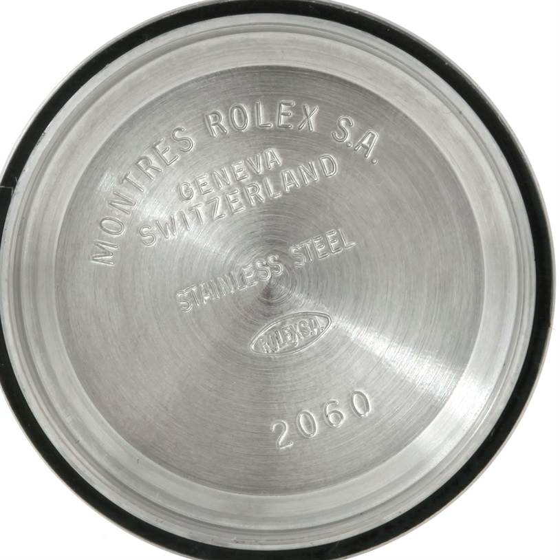 This image shows the inner side of the stainless steel case back of a Rolex Datejust 69173 Women's Stainless Steel Champagne Dial 69173 Women's Stainless Steel Champagne Dial watch.