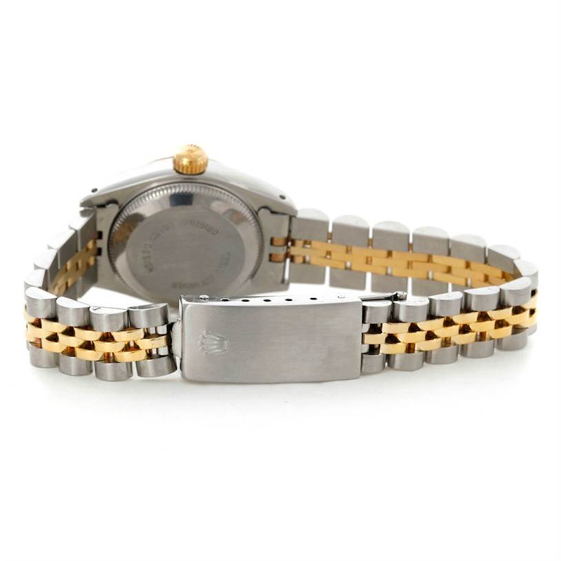 Rolex Datejust Ladies Steel 18k Yellow Gold Rose Dial Watch 69173 ...