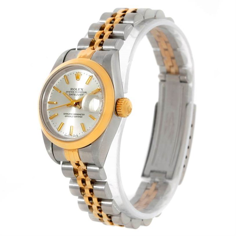 Rolex Datejust Ladies Steel 18k Yellow Gold Silver Dial Watch 69173 SwissWatchExpo