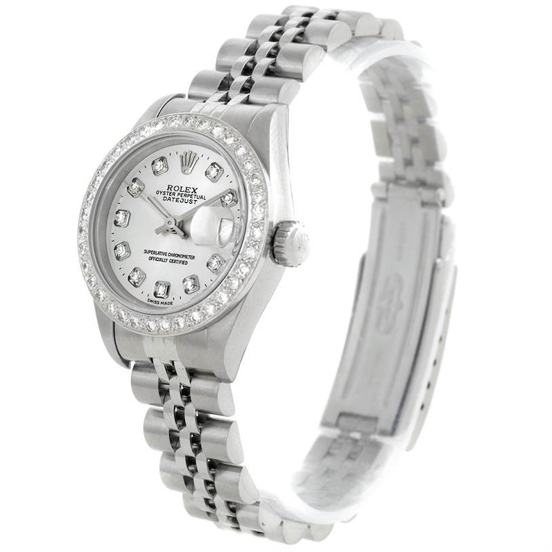 Rolex Datejust Ladies Steel Silver Dial Diamond Watch 79240 SwissWatchExpo