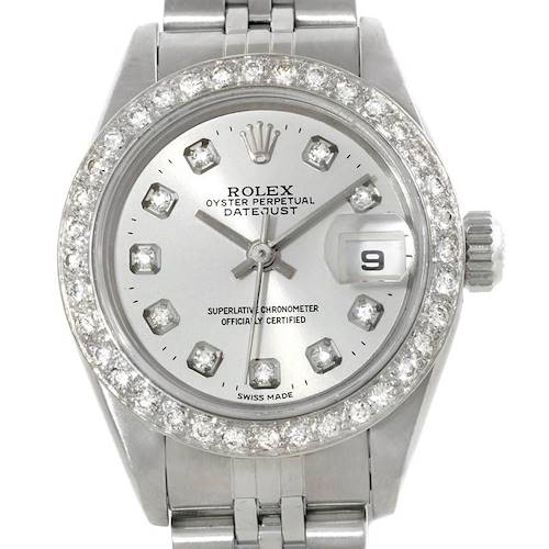 Photo of Rolex Datejust Ladies Steel Silver Dial Diamond Watch 79240