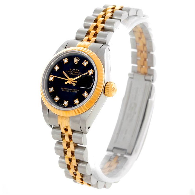 Rolex Datejus Ladies Steel 18k Yellow Gold Diamond Watch 69173 SwissWatchExpo