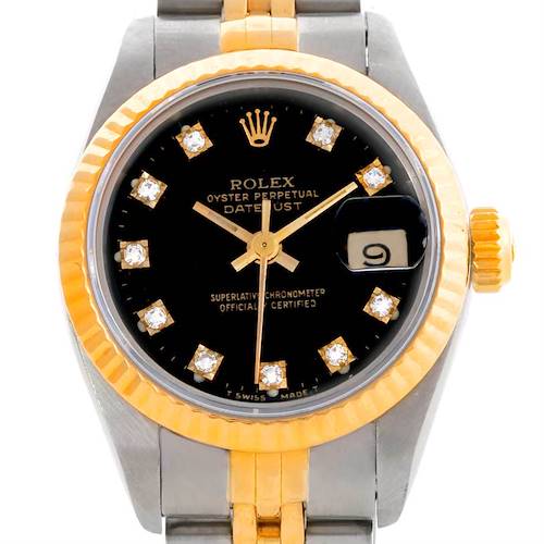 Photo of Rolex Datejus Ladies Steel 18k Yellow Gold Diamond Watch 69173
