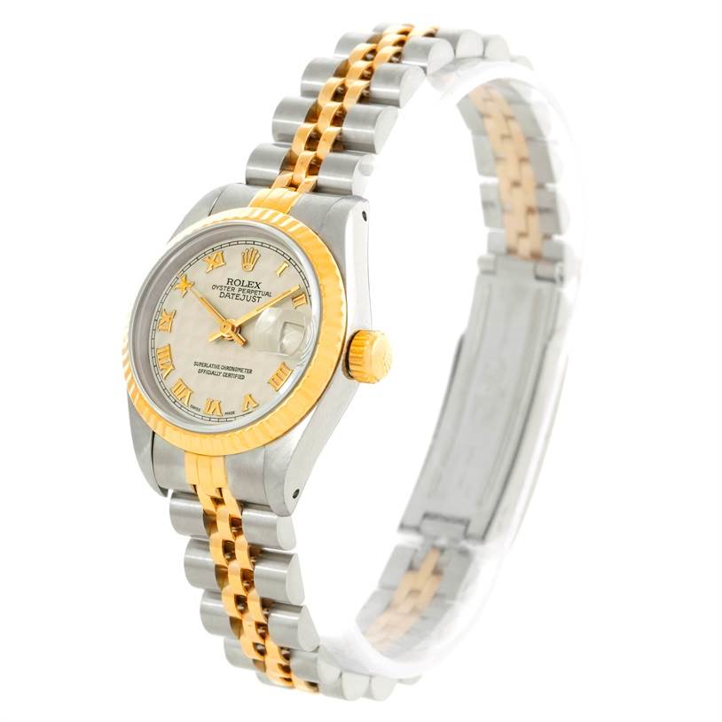 Rolex Datejust Ladies Steel 18k Yellow Gold Pyramid Dial Watch 69173 ...
