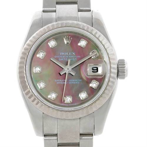 Photo of Rolex Datejust Ladies Steel 18K White Gold Diamond Watch 179174