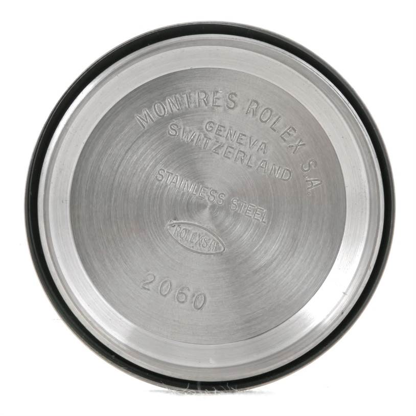 This image shows the inside of the case back of a Rolex Datejust 79190 Women's Stainless Steel White Dial 79190 Women's Stainless Steel White Dial watch, marked with inscriptions.