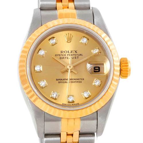 Photo of Rolex Datejust Ladies Steel 18k Yellow Gold Diamond Watch 79173
