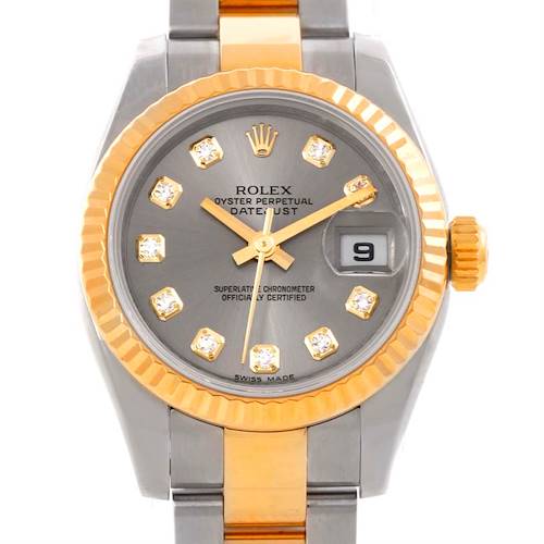 Photo of Rolex Datejust Ladies Steel 18K Yellow Gold Diamond Watch 179173