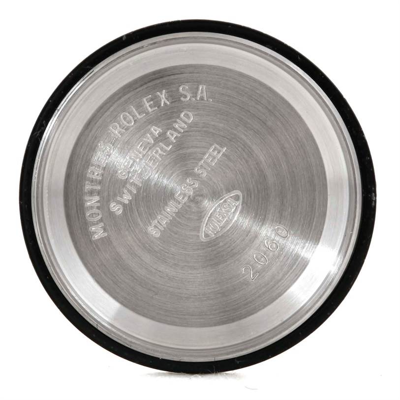 This image shows the interior caseback of a Rolex Datejust 79173 Women
s Stainless Steel Silver Dial 79173 Women
s Stainless Steel Silver Dial watch, displaying engraved branding and material information.