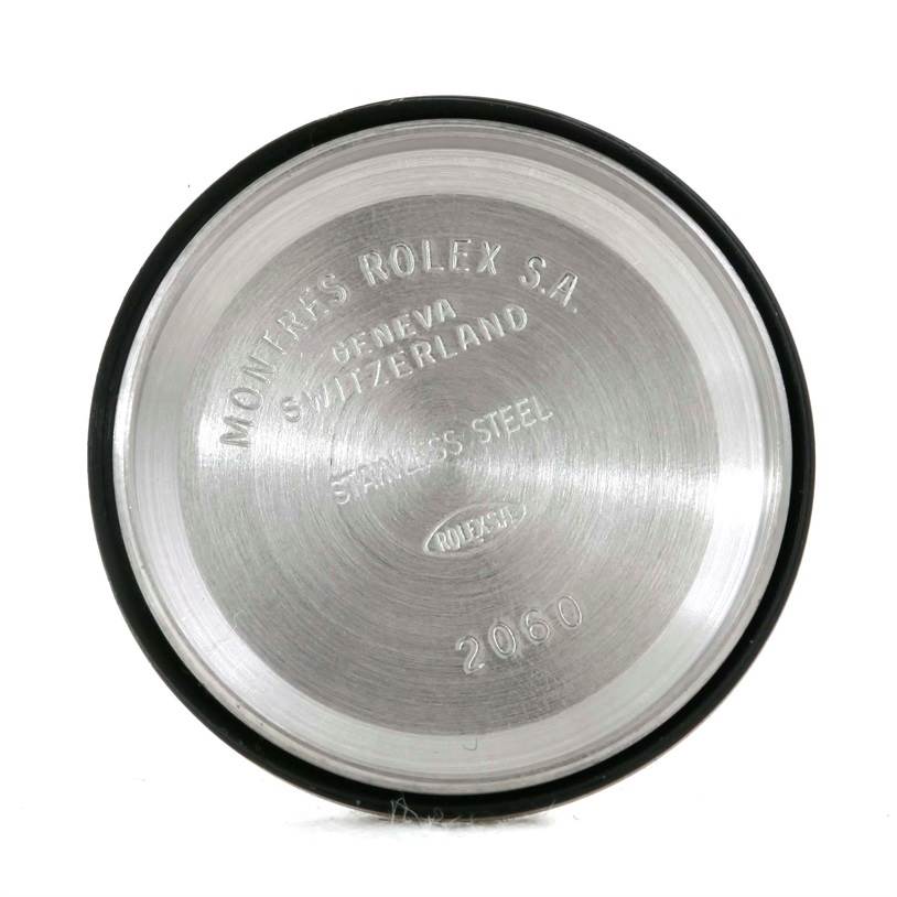 This image shows the back case cover of a Rolex Datejust 79173 Men
s Stainless Steel Champagne Dial 79173 Men
s Stainless Steel Champagne Dial watch, displaying engraving details.