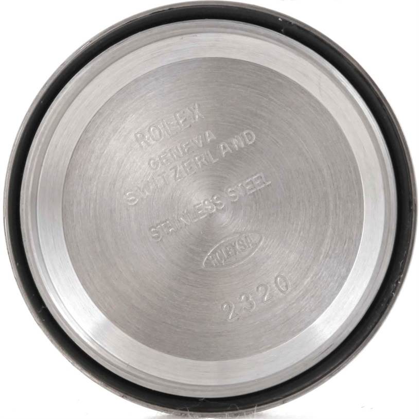 This image shows the inside of the case back for a Rolex Datejust 179173 Women's Steel and Gold (two tone) Champagne Dial 179173 Women's Steel and Gold (two tone) Champagne Dial watch, showcasing engraved details.