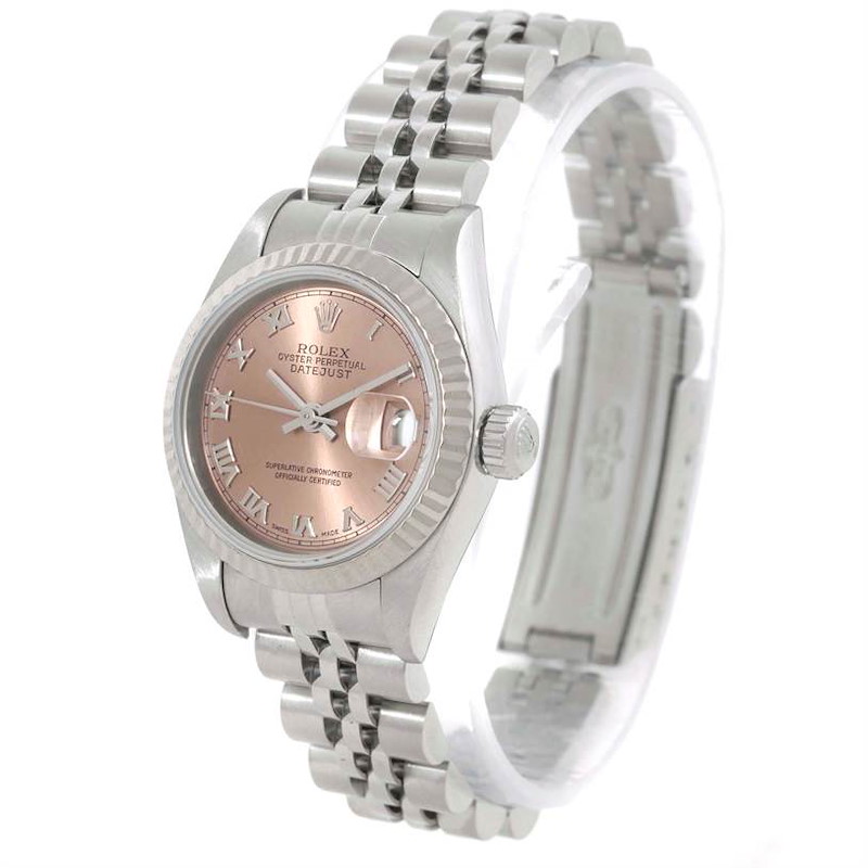 Rolex Datejust Ladies Steel 18k White Gold Salmon Dial Watch 79174 SwissWatchExpo