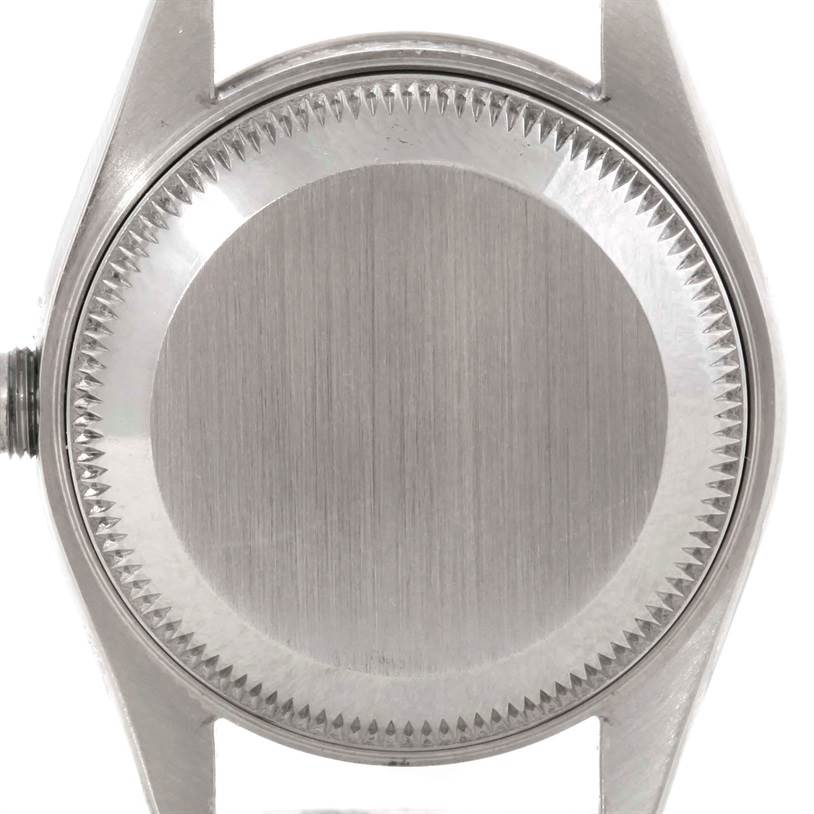 The image shows the back case of a Rolex Datejust 79174 Women's Stainless Steel Silver Dial 79174 Women's Stainless Steel Silver Dial watch viewed from a straight-on angle.