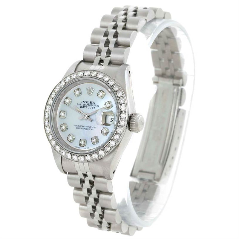 Rolex Datejust Stainless Steel Diamond Ladies Watch 69190 SwissWatchExpo