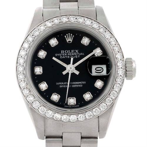 Photo of Rolex Datejust Ladies Steel 18k White Gold Diamond Watch 69160
