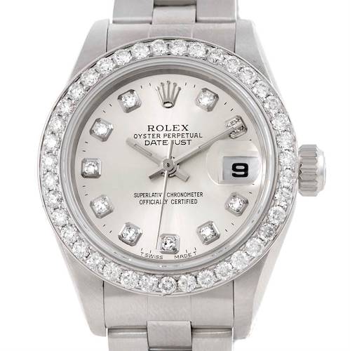 Photo of Rolex Datejust Ladies Steel 18k White Gold Diamond Watch 69160