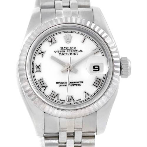 Photo of Rolex Datejust White Dial Steel 18K White Gold Ladies Watch 179174