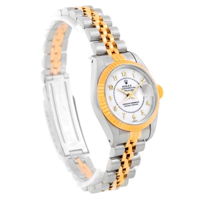 Rolex Datejust Ladies Steel 18k Yellow Gold White Dial Watch 69173 SwissWatchExpo