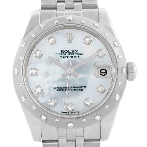 Photo of Rolex Datejust Midsize Stainless Steel Diamond Watch 178344
