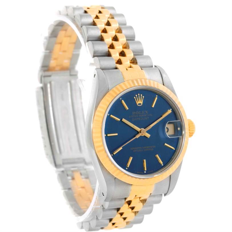 Rolex Datejust Midsize Steel Yellow Gold Blue Dial Watch 68273 ...