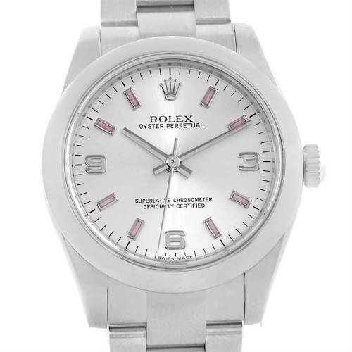 Photo of Rolex Oyster Perpetual Midsize Steel Silver Dial Watch 177200