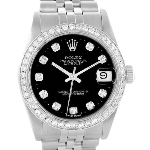Photo of Rolex Datejust Midsize Steel 18k White Gold Diamond Watch 68274