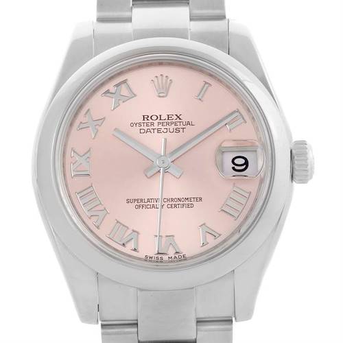 Photo of Rolex Midsize Datejust Rose Roman Dial Stainless Steel Watch 178240
