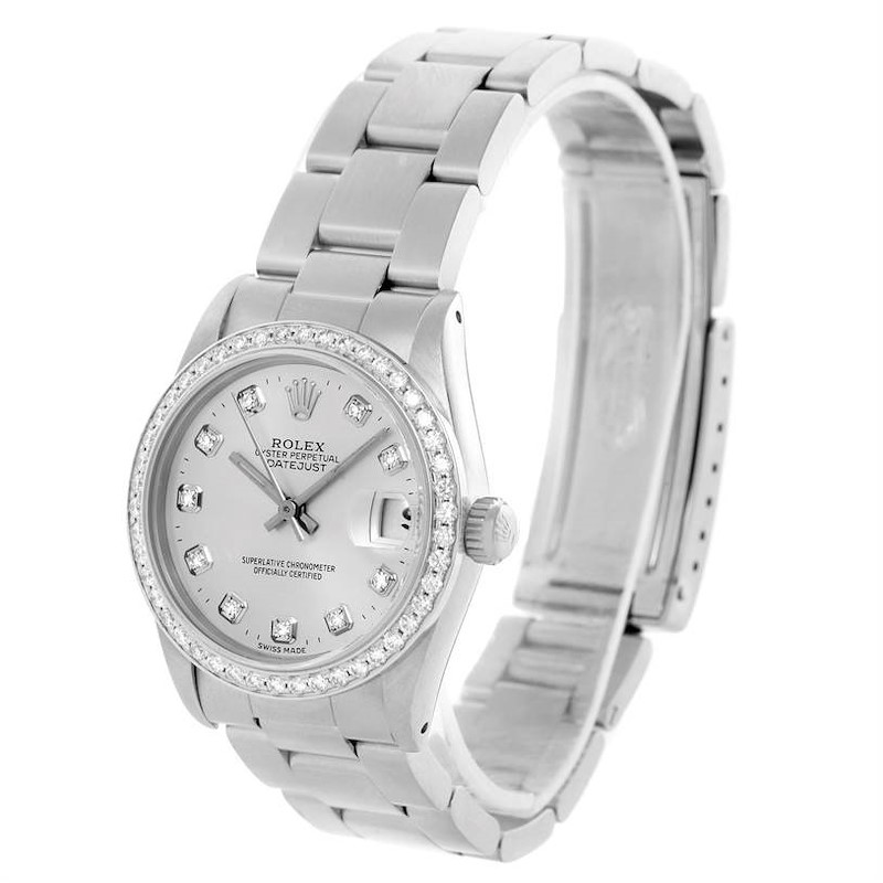 Rolex Midsize Datejust Stainless Steel Diamond Watch 68240 SwissWatchExpo