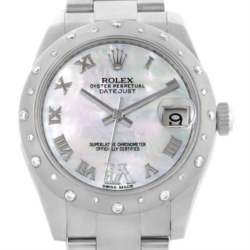 Photo of Rolex Datejust Midsize Stainless Steel Diamond Watch 178344
